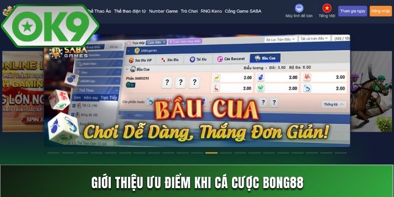 Giới thiệu ưu điểm khi cá cược bong88